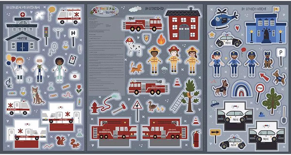 Jennifer Long It Takes a Village Felt Panel 1 36-inch by 68-inch Panel Riley Blake FT15467-PANEL