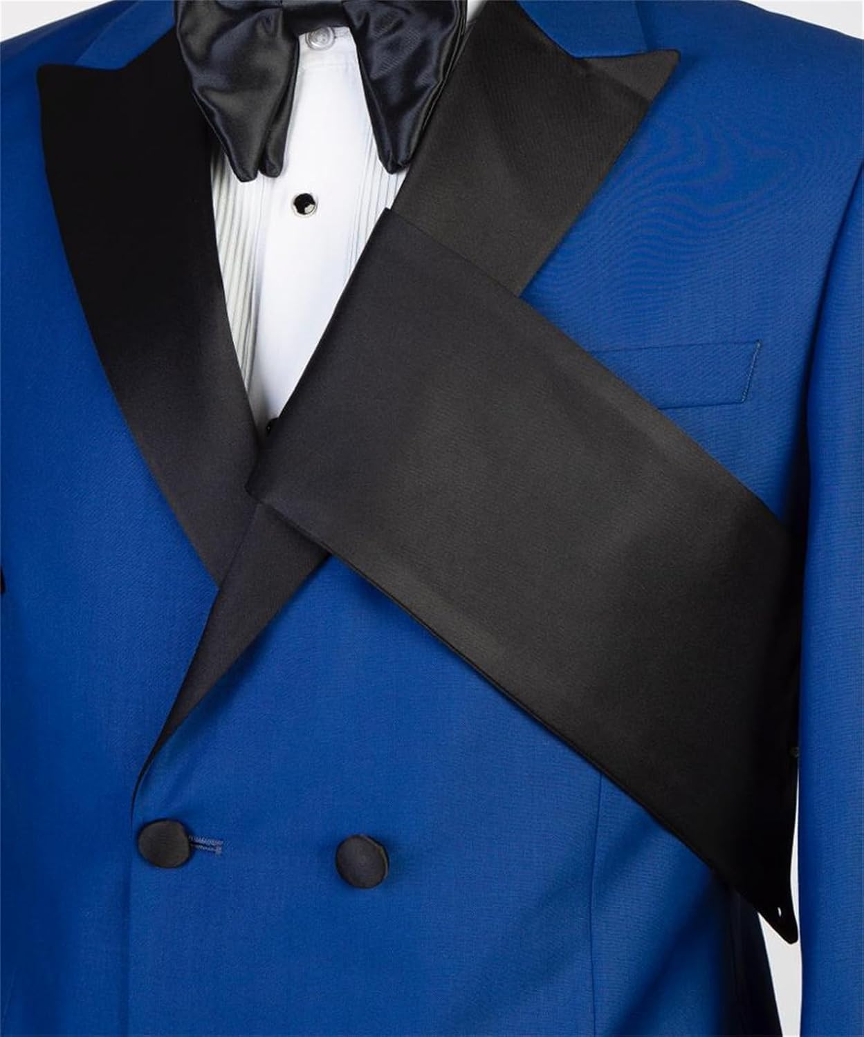 Men's Formal 2 Piece Slim Fit Double Breasted Peaked Lapel Jacket Pants Set for Wedding Prom Dinner