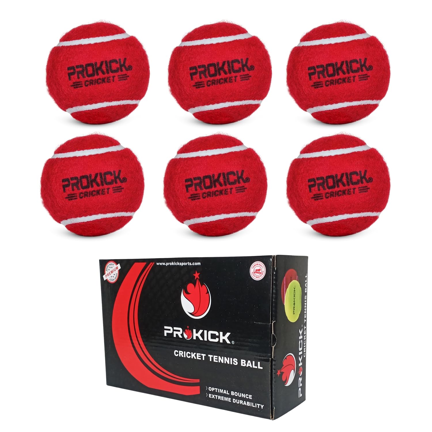 Prokick Cricket Tennis Ball, Cricket Soft Tennis Balls Lightweight and Heavy weight Tennis Ball for Cricket Tournament, Street Match Tennis Court Cricket Turf Tennis Ball (Pack of 6 Balls - Red Heavy) (B0DHPHBRN8) Amazon Price History, Amazon Price Tracker