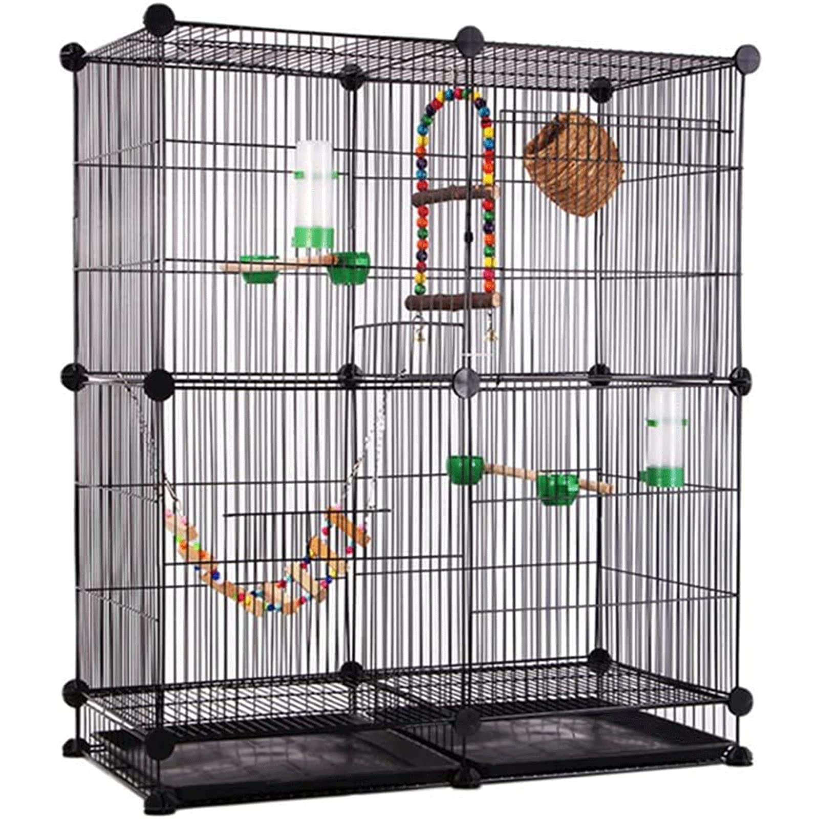Sjdopulse C Spacious Metal Large Bird Age, Birdcage With Open Top And Feeding Bowl, Flight Bird Age With Easy-To-Lean Drawer-Type Tray Portable,