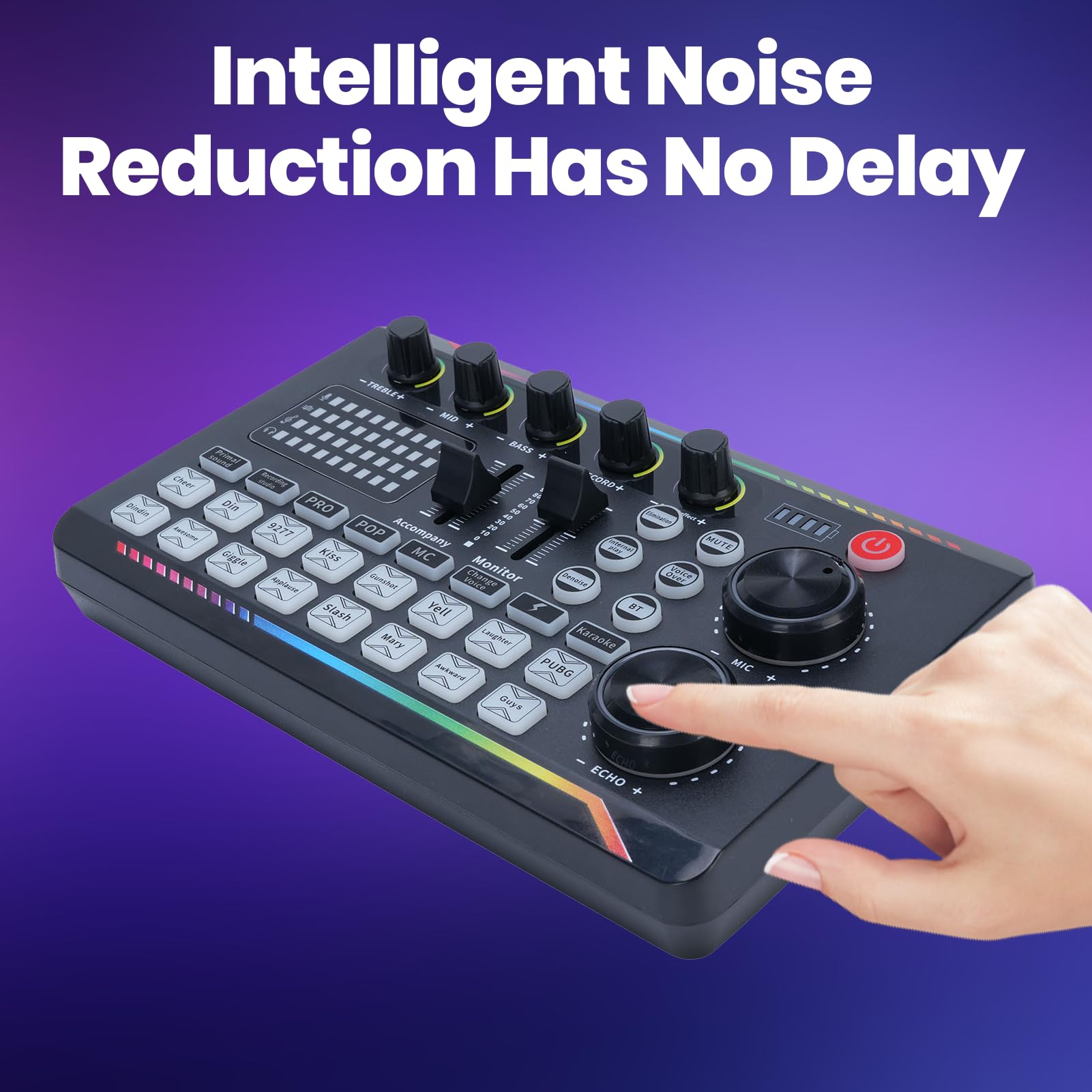 Scheda Audio Live Mixer con Effetti DJ, Cambiavoce e 16 Effetti Sonori per Karaoke, Streaming, Podcast, Registrazione, Gaming, Studio