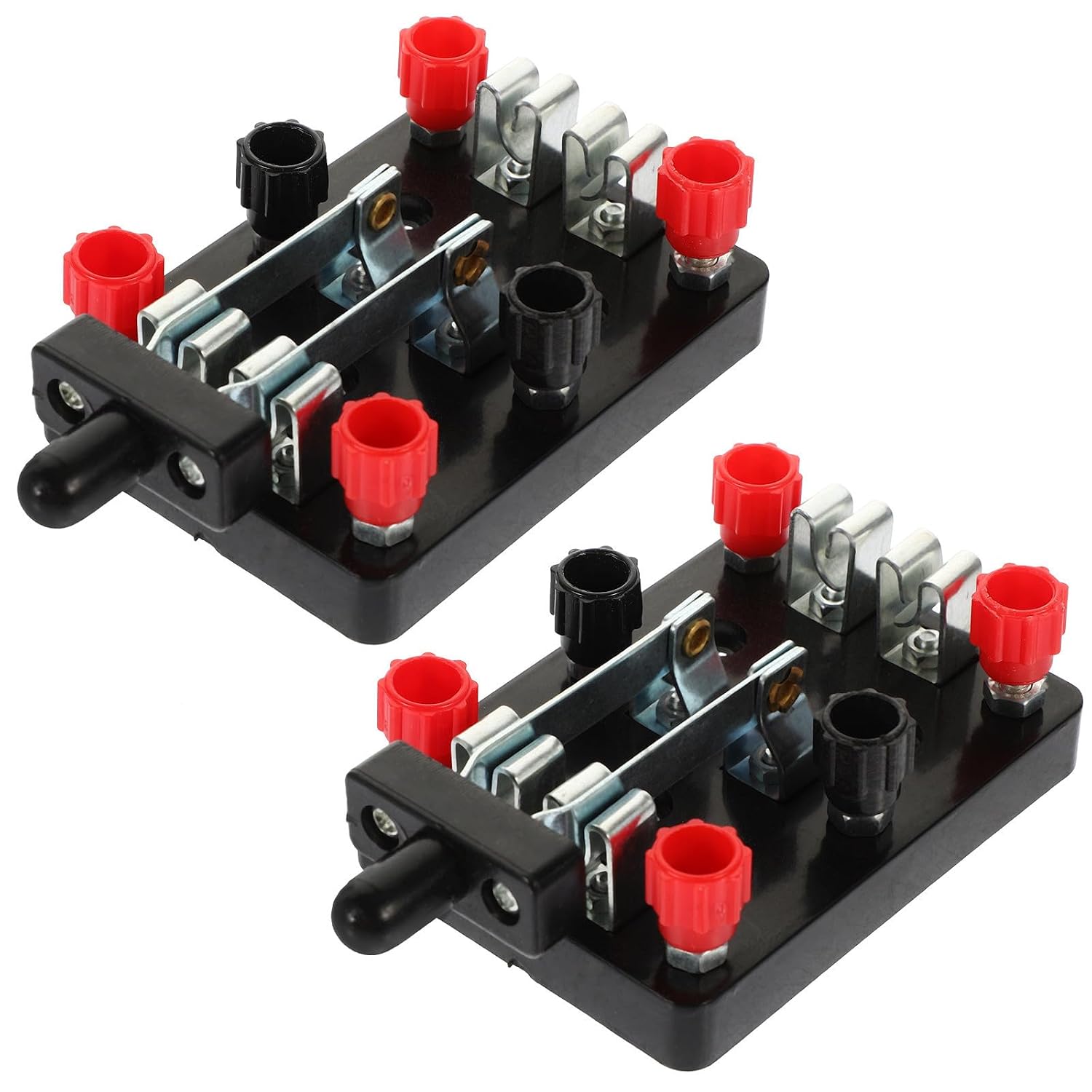 2pcs Double Pole Double Throw Knife Switches Screw Type Binding Post, Black Plastic Material, Safe and Visual Design for Scientific Teaching Prop and Students Classroom Laboratory