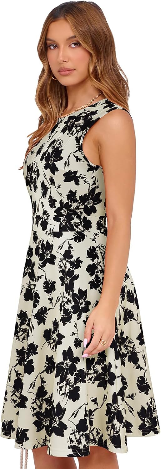 Sureple Womens Summer Cocktail Dresses 2026 Sleeveless Casual Fitted Tank Beach Swing A-Line Sundress - Image 4