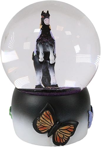 Miniatura 4 de Ebros Gift Trail of Painted Ponies Western Metamorphosis Mariposas, Caballo de Belleza Negro, Globo de Agua con Brillantina de 5.25 pulgadas de