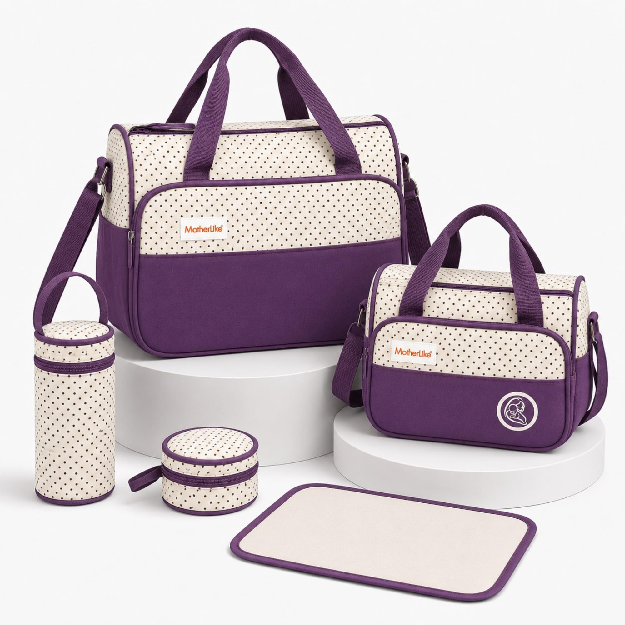 MotherLike Mini Diaper Bag Set for Mothers for Travel - Diaper Tote Bag Set - Stylish Maternity Bag-image-39