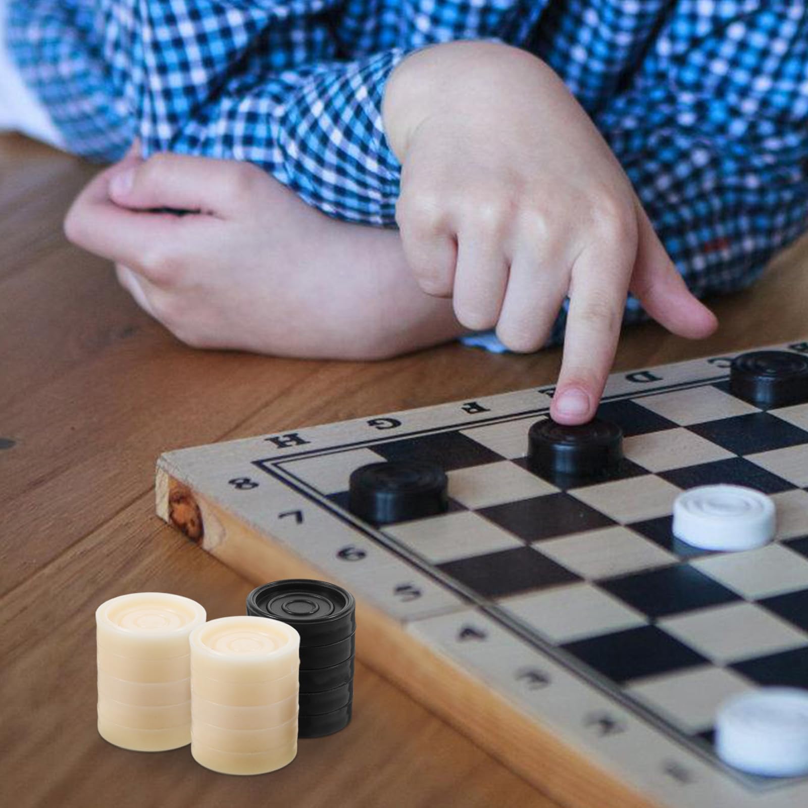 Didiseaon 24 Pezzi Pedine Dama e Scacchi in Abs Leggere e Versatili per Gioco da Tavolo, Accessori per Viaggi e Spostamenti