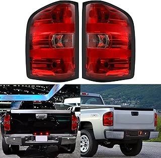 Tail Light Assembly Compatible with 2007 2008 2009 2010 2011 2012 2013 Chevy Silverado 1500 2500 3500 HD GMC Sierra 3500 HD Factory Style Taillight Rear Brake Lamps with bulbs