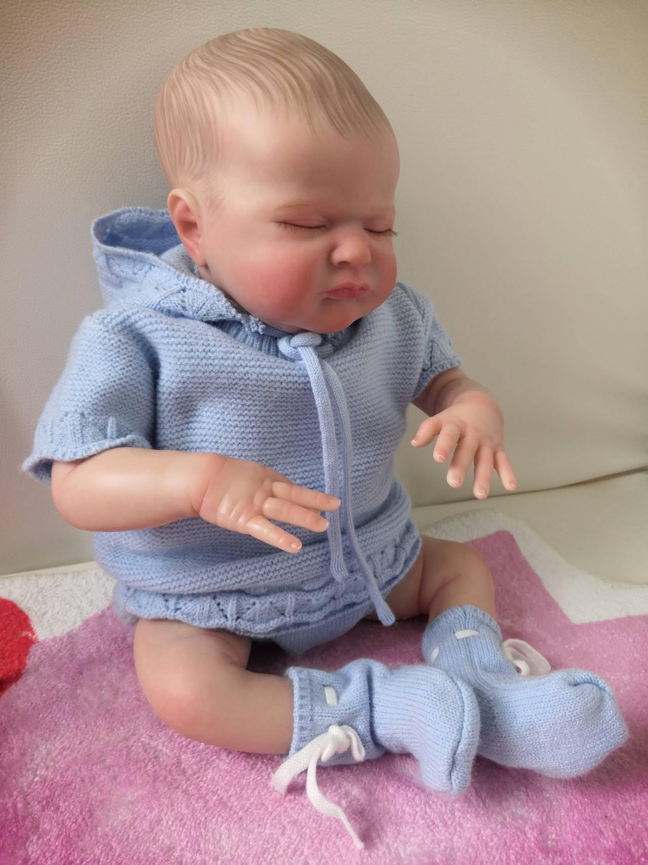 RXDOLL Sweet Sleeping Newborn Baby Dolls Boy 18 inch Realistic