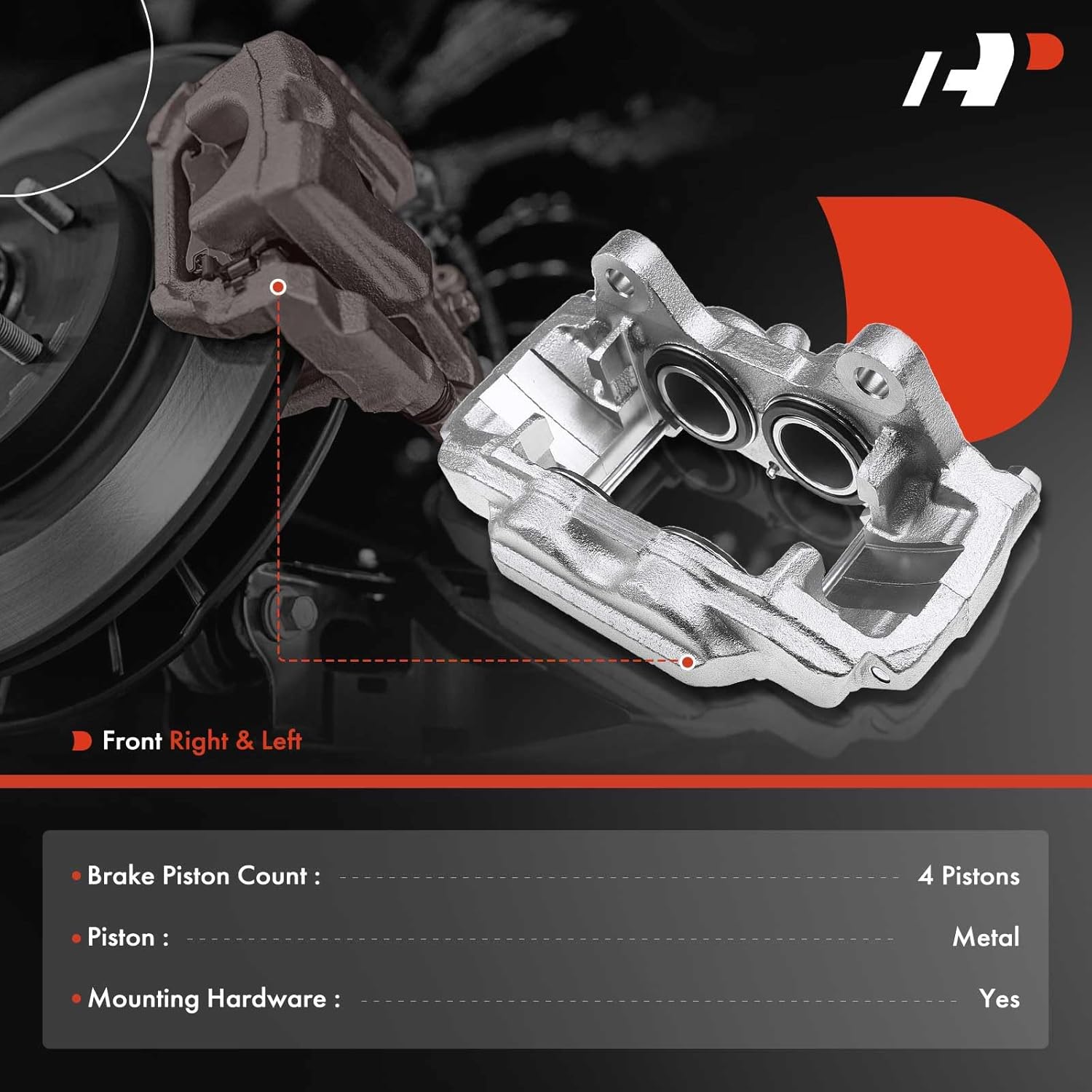 A-Premium Front Disc Brake Caliper Assembly Compatible with Toyota and Lexus Models - 4Runner 2014-2023, GX460 2014-2023, 2PCS