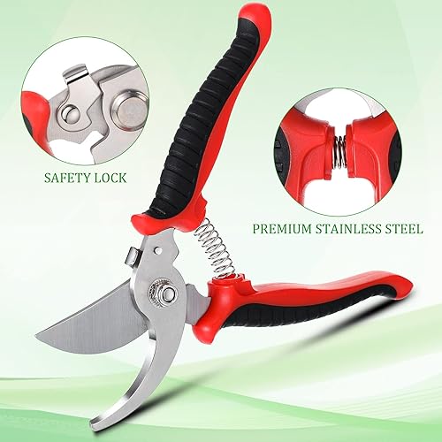 Miniatura 2 de 6 tijeras de podar de jardín resistentes a granel, tijeras de jardinería de acero inoxidable, tijeras de jardinería de mano, podadoras manuales de