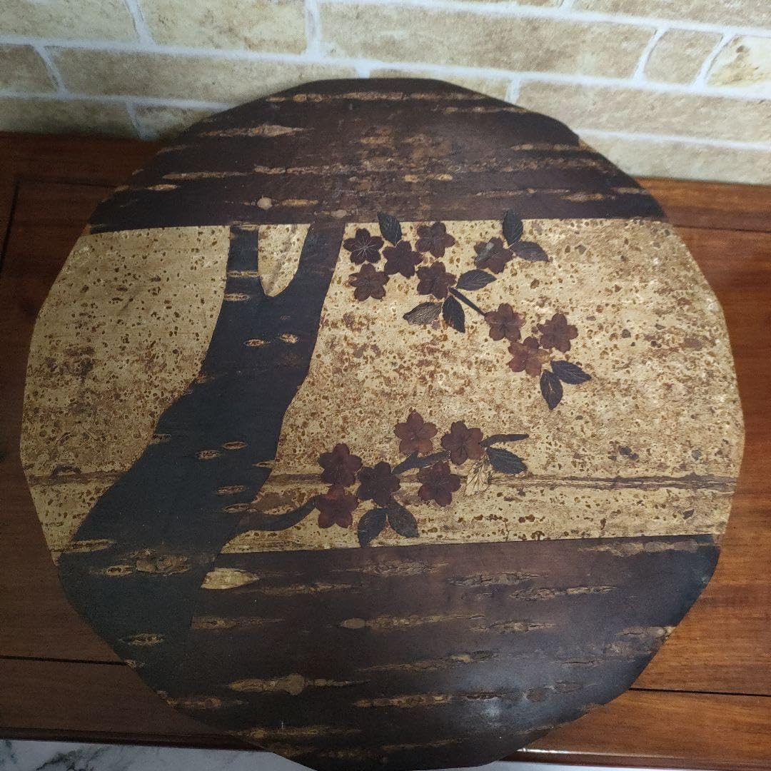 茶櫃　丸型　角館　秋田伝統工芸品　 樺細工 Amazon.co.jp: 秋田角館 伝統工芸 樺細工 樺細工 16角茶道具入れ 茶櫃