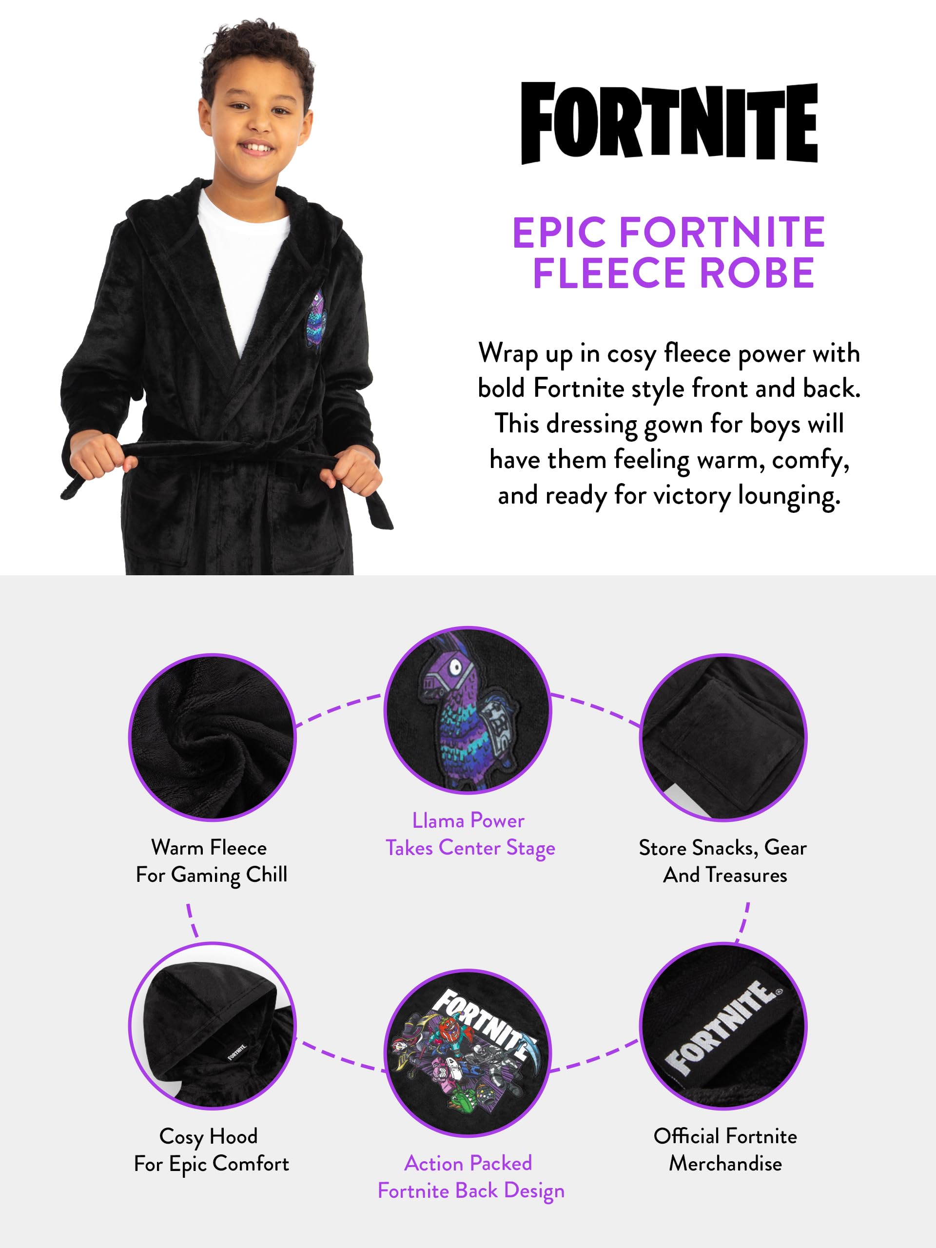 Fortnite Albornoz Niños, Bata Niño Con Motivo Gamer, Batin Niños Para Baño