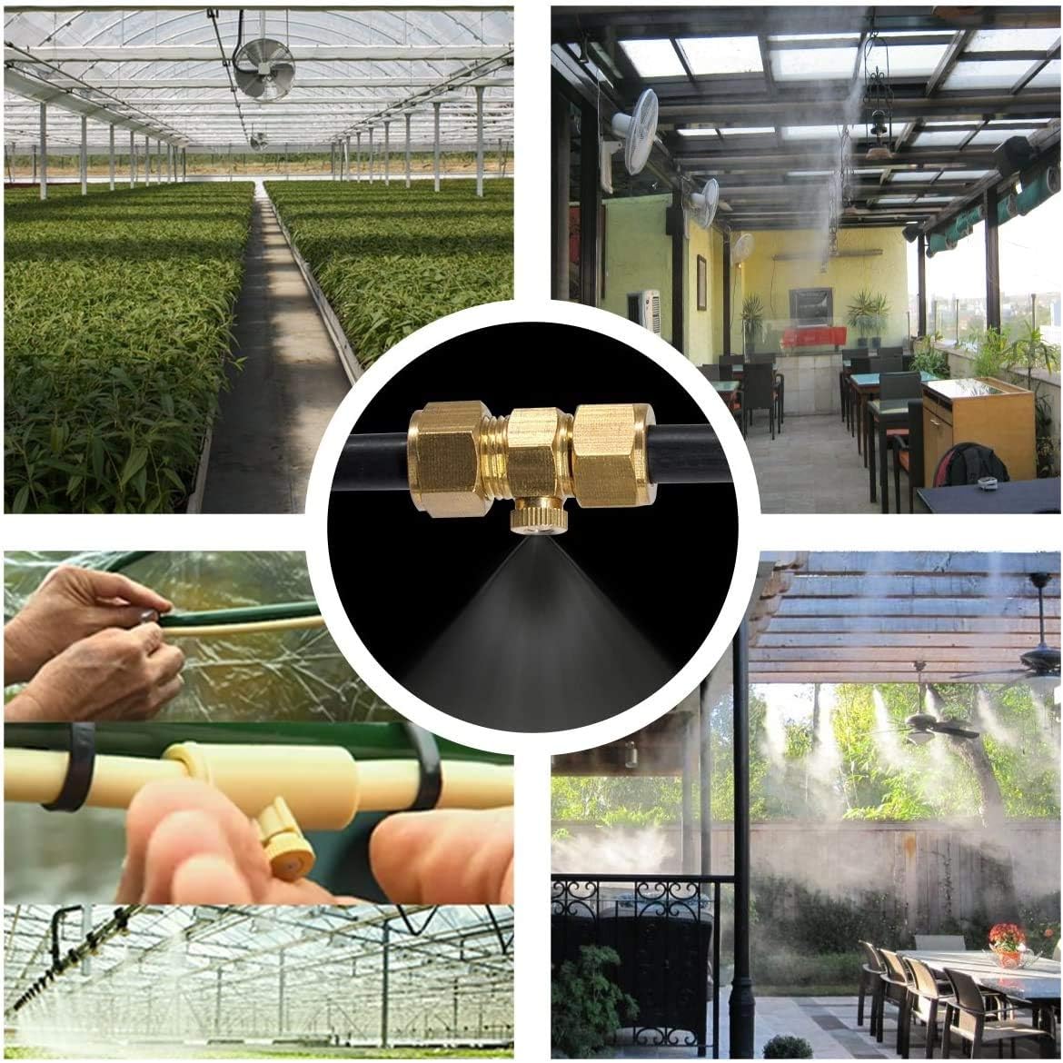 Misting Nozzles Brass Low Pressure Atomizing Misting Sprayer for Outdoor Cooling System Orifice 0.004-0.03", 10/24 UNC (Color : 100pcs, Size : 0.1mm)