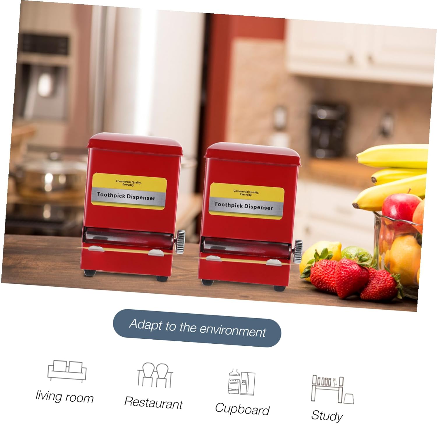 TEHAUX Stainless Steel Toothpick Dispenser Compact Retro Toothpick Storage Box Household Case for Home Restaurant Hotel Use