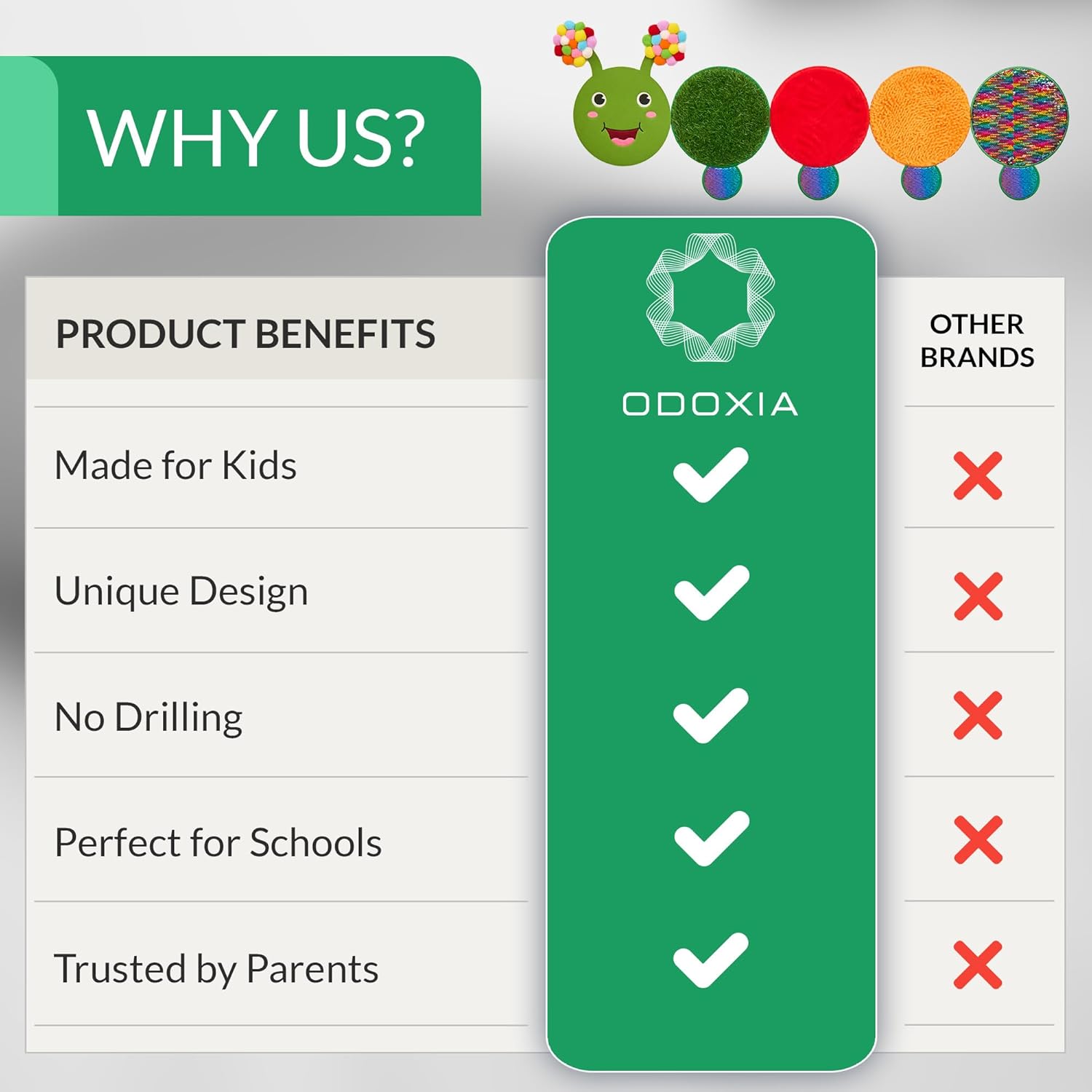 Sensory Wall Panel for Kids | Touch, Feel & Learn | Caterpillar Sensory Room Toys | Activity Play Panels | Wall Busy Board | Calm Down Corner Equipment | Flip Sequin Fabric | For Autism, ADHD, Anxiety