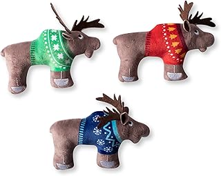 Fringe Studio Plush Dog Toy, 3 Piece Set, Merry Moose-Mas, Wagsdale Collection (662024)