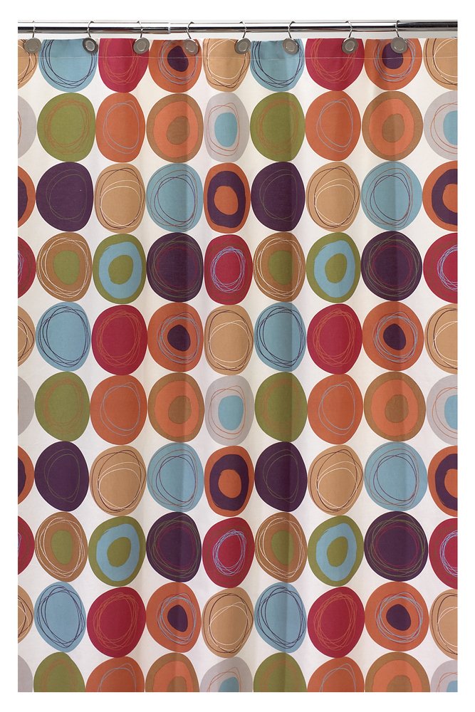 Creative Bath Dot Swirl Shower Curtain, 70 by 72, Orange