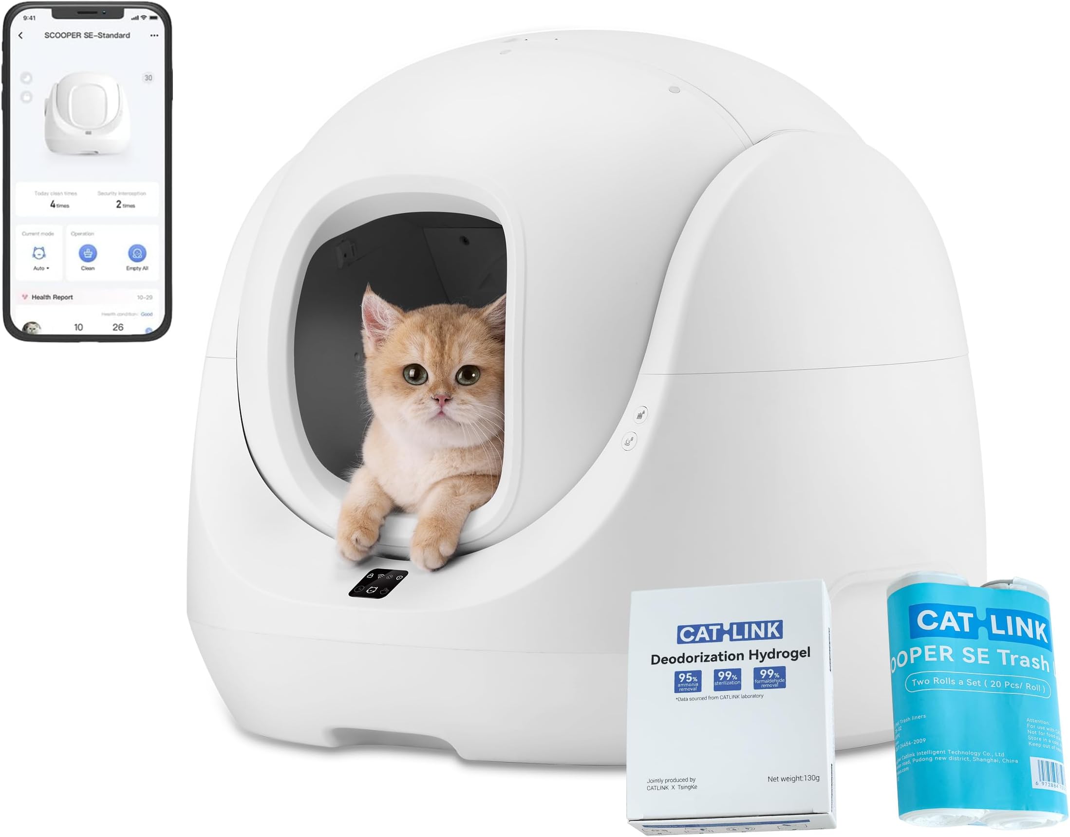 ELS PET Automatisches Katzenklo WiFi Selbstreinigende Katzentoilette mit APP Steuerung/Max