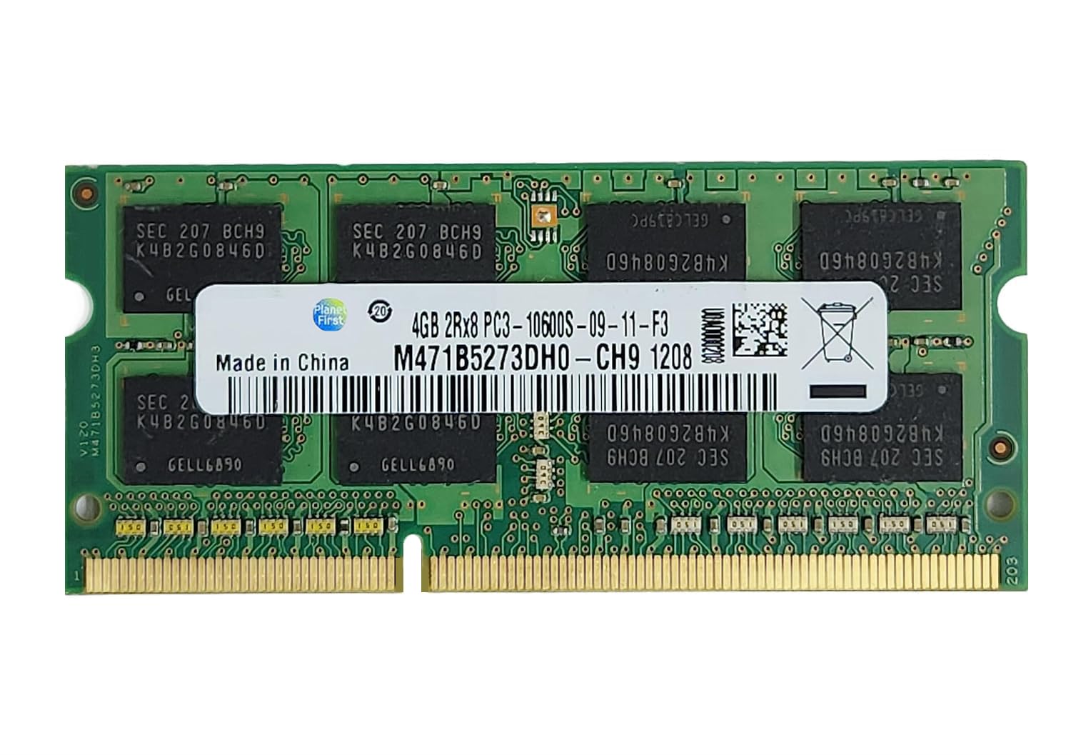 High Performance 4GB DDR3 RAM 1333Mhz SODIMM PC3-10600s 1.5v 204Pins Compatible for Samsung DDR3 4GB RAM for Laptop M471B5273DH0-CH9 - Made in China (B0C7H66B6S) Amazon Price History, Amazon Price Tracker