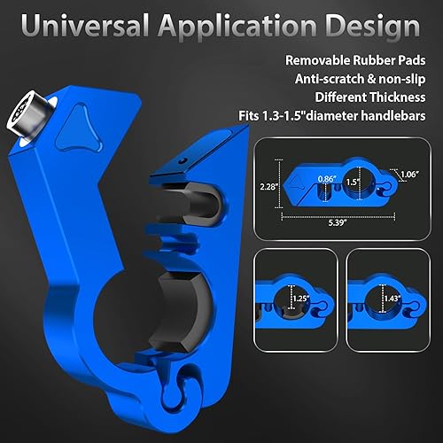Miniatura 7 de Agarre de bloqueo para manillar de motocicleta, función 2 en 1 con bloqueo de manillar y bloqueo de casco, dispositivo de bloqueo antirrobo
