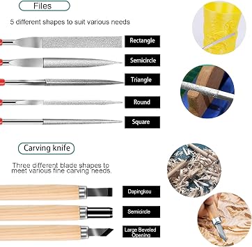 3D Printer Tool Kit, 32Pcs 3D Printing Deburring Tool, Craft Knife,Hand File,Carving Knife,Spirit Level,Cutting and Cleaning Set Box 3D Printer Accessories for Printing