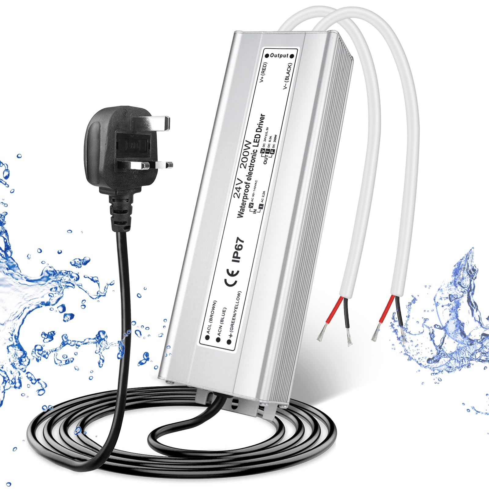 LightingWill 12V 200W Power Supply IP67, 16.6A Outdoor Waterproof LED Driver With Plug, AC 240V to DC 12 Volt Transformer for LED Lighting, CCTV, Computer Project โ image 1
