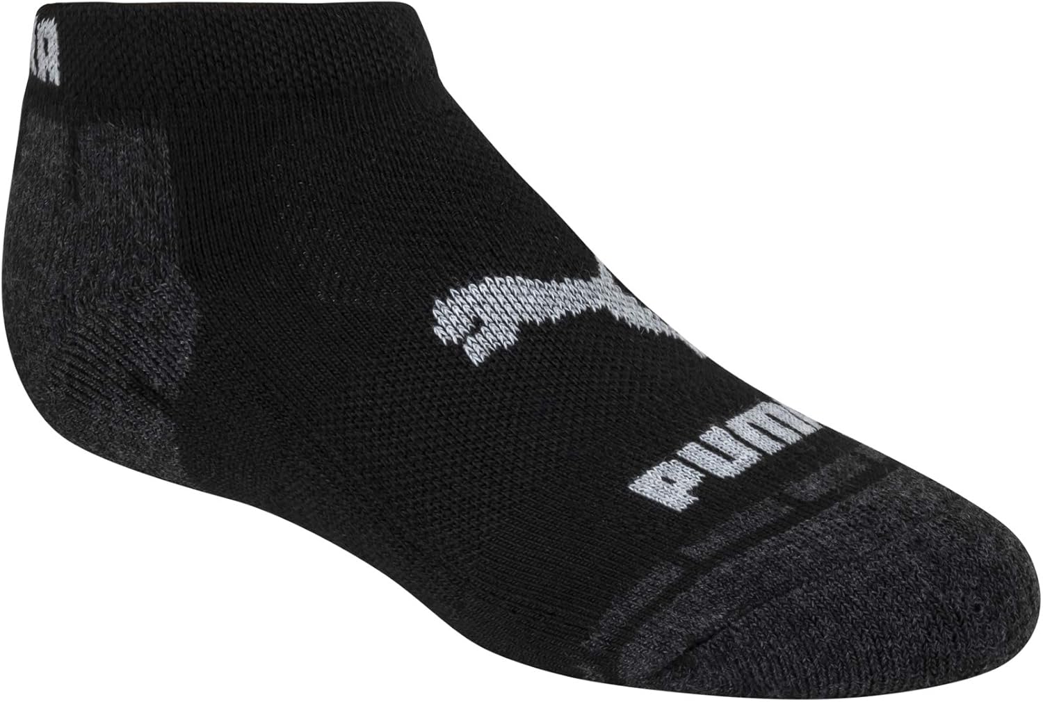 PUMA Kids' 8 Pack Low Cut Socks 5-6.5 Black