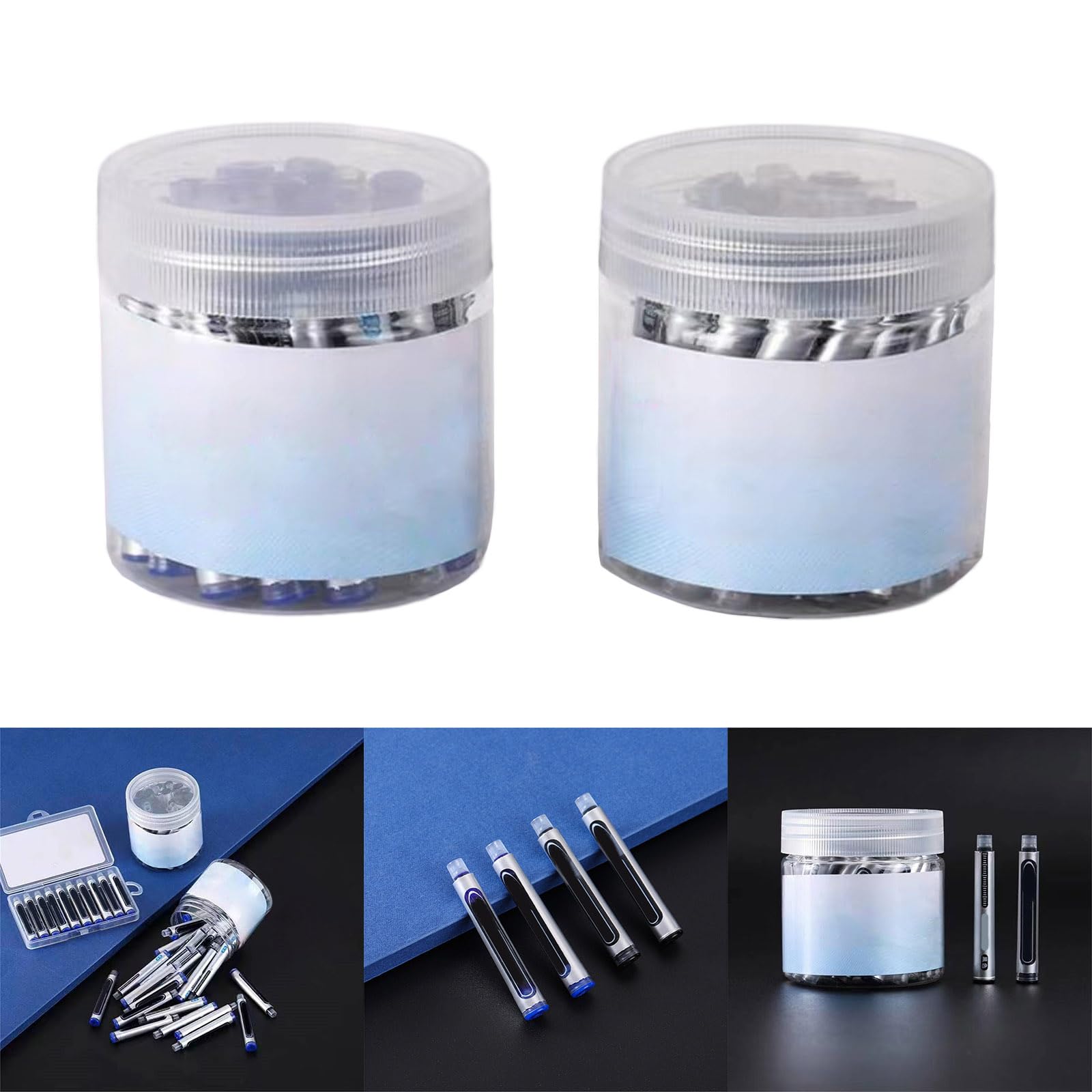 30x/Set 3.4mm Refills Cartridges for Fountain Pen Black Cartridges Blue Quick-Drying School Supplies