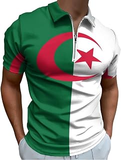 Mens Zip Short Sleeve Polo Shirts Classic Golf Tee Tracksuit T-Shirt for Athletic Casual