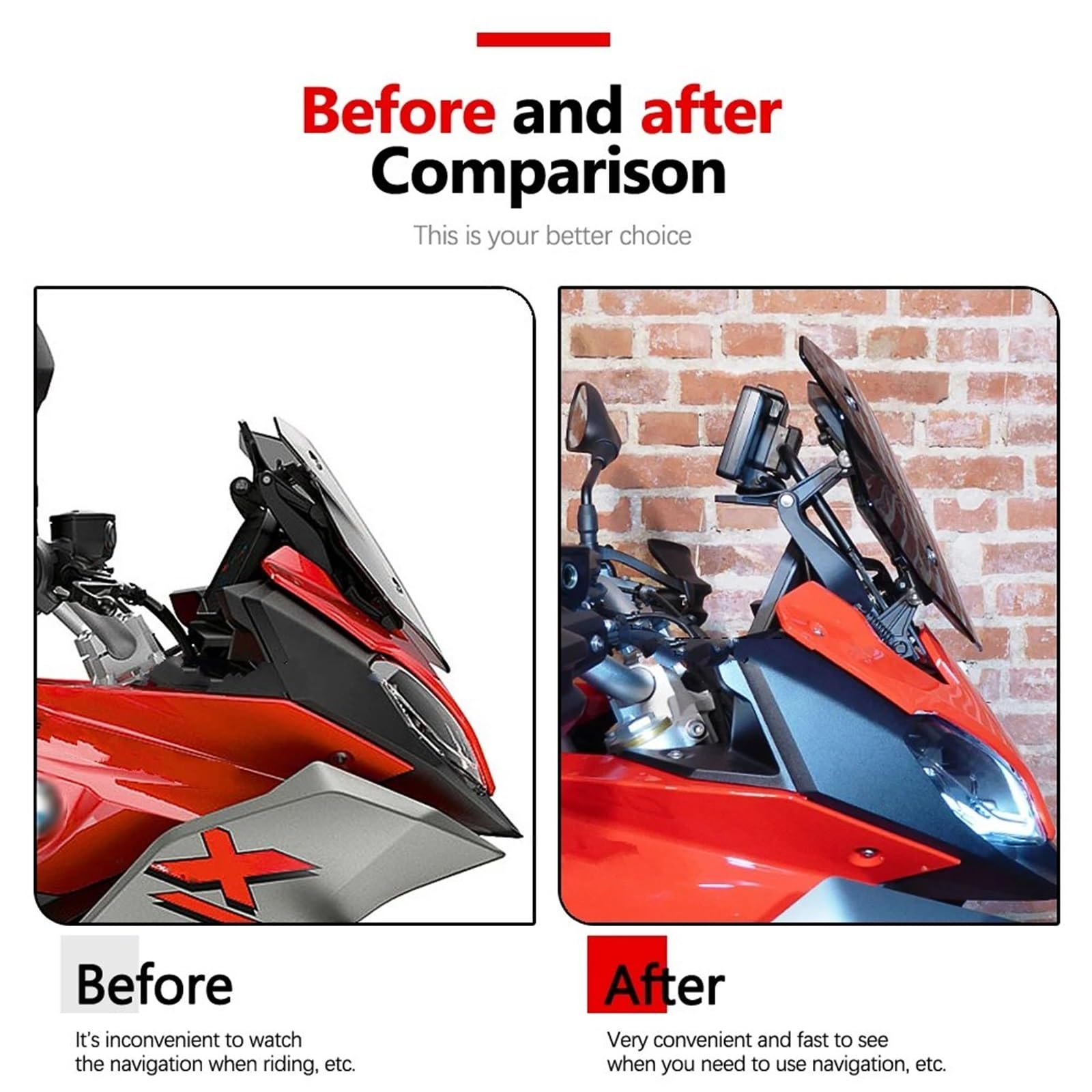 Support Telephone Velo pour BMW F900XR Moto GPS téléphone Intelligent Pare-Brise Navigation GPS Plaque support Adapter support Telephone Moto Rotation(A - Bracket)