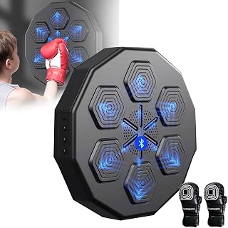 Alvo Parede Prática Boxe Eletrônico, Máquina Boxe Alvo Reação Boxe, Treinador Máquina Boxe Adulto, Com Alto-falante Bluetooth & 6 Luzes, Para Crianças E Adultos,KidsBoxingGloves