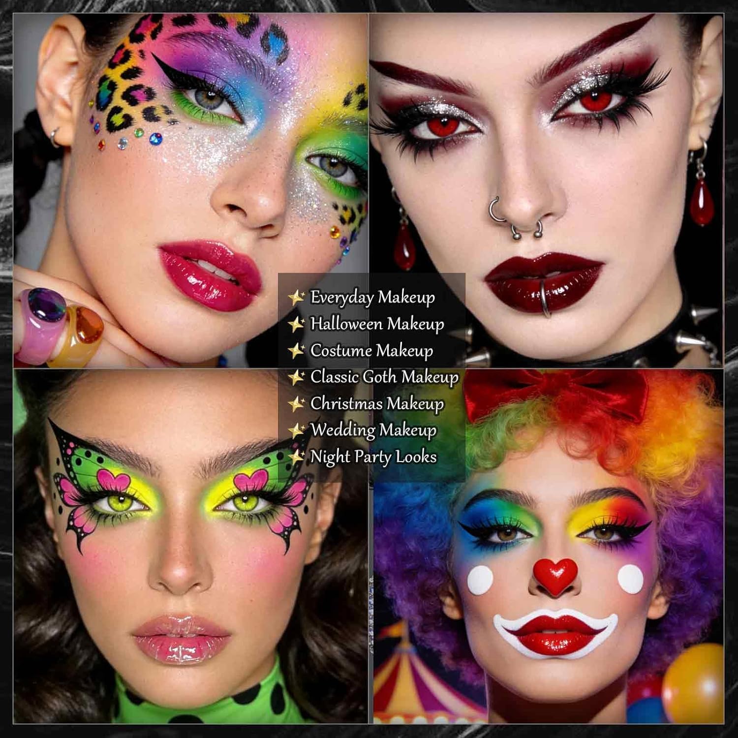 UCANBE Paleta cieni do powiek, kolorowa, 40 kolorów, wysoka jakość oddawania barw, paleta cieni do powiek, na Halloween, karnawał, na scenę, imprezę, występy