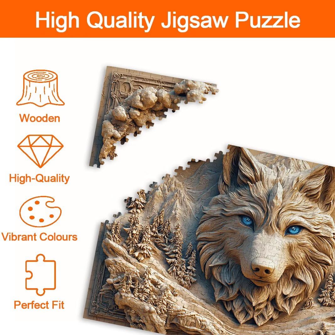 Puzzle Lupo, Puzzle 2000 Pezzi Adulti per Decor, Regalo Donna/Uomo -8792