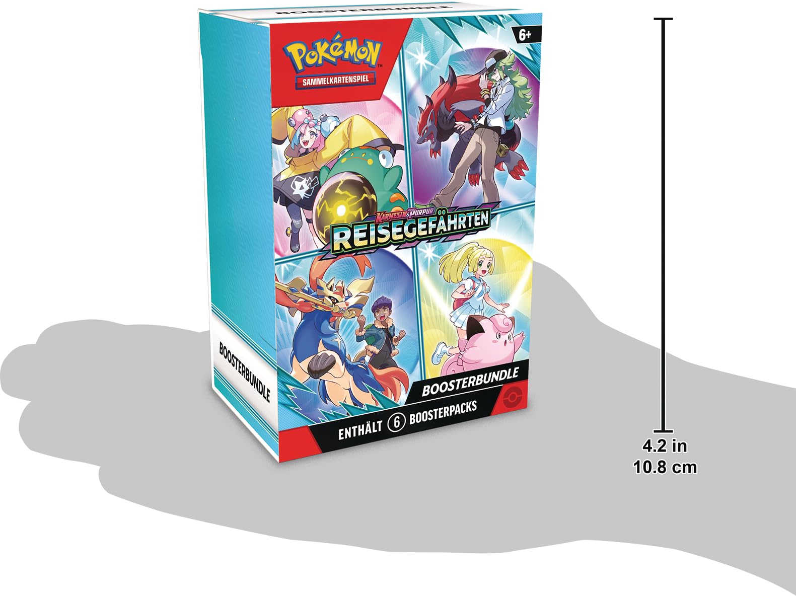 POKÉMON Sammelkarte TCG Karmesin & Purpur Gewalten Der Zeit Boosterbundle 6er Pack Deutsch Booster Bundle Cs0ab007r