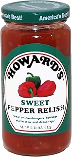 HOWARD'S Premium Sweet Pepper Relish | Gluten Free, All Natural | Perfect for Hamburgers, Hotdogs and Dips | 1 pack ( 11 ounce )
