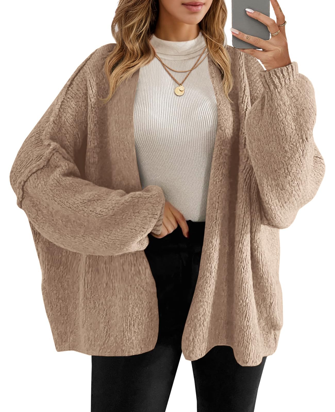 UNCLECAT Womens Oversized Cardigan Sweaters Open Front Chunky Knit Casual Long Sleeve 2025 Fall Sweater Coats