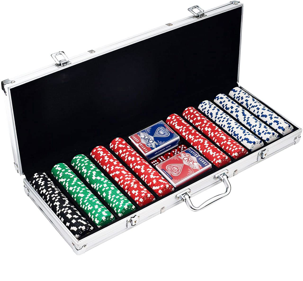 Tocebe Poker Chips Set, 500PCS Deluxe Poker Set with Aluminum Travel Case, Casino Chips Set for Poker Game,11.5 Gram Poker Set for Texas Holdem Blackjack Gambling