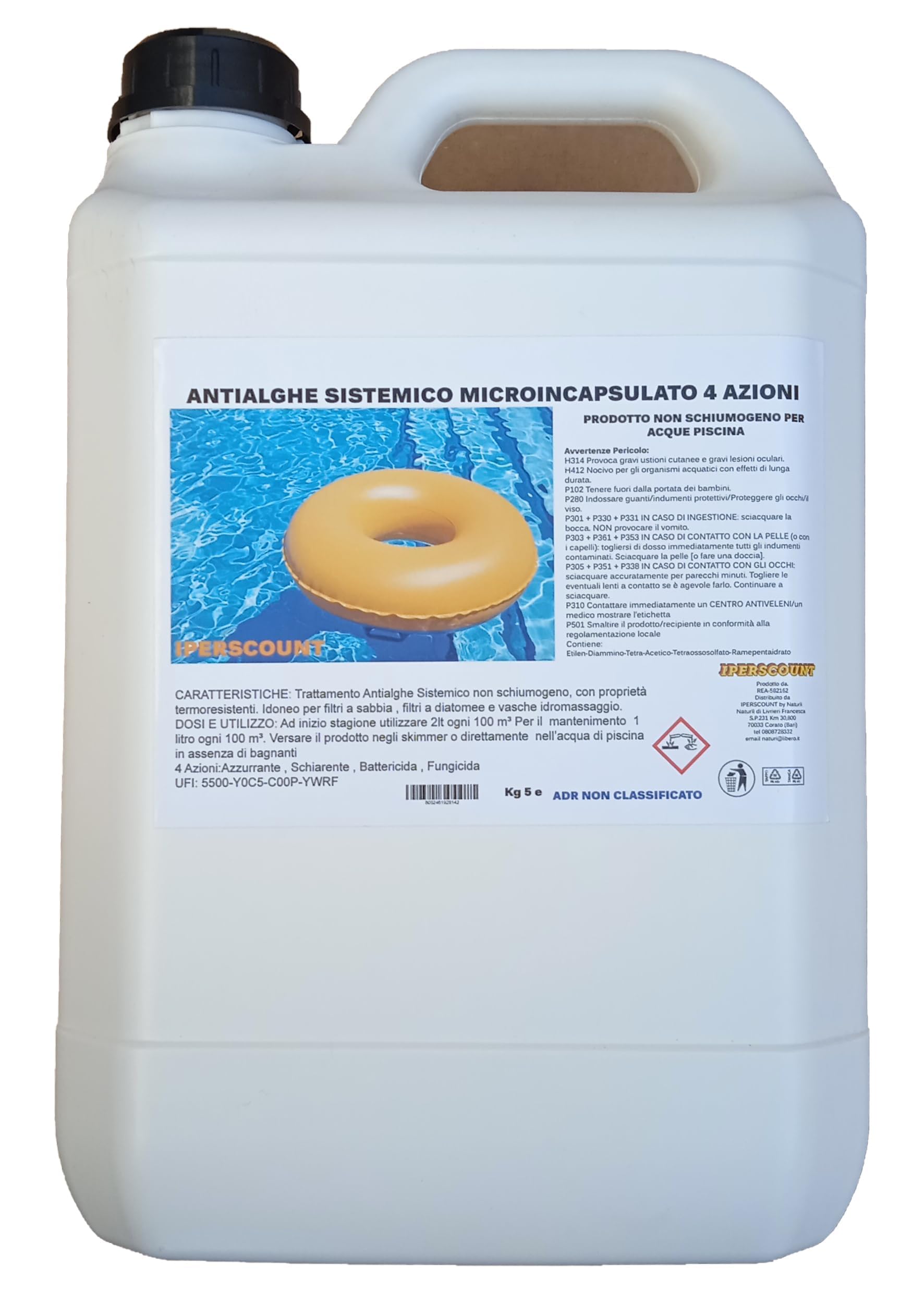 EcoClear Antialghe 4 azioni Sistemico Microincapsulato no schiuma per Piscina e Spa (25, Chilogrammi)