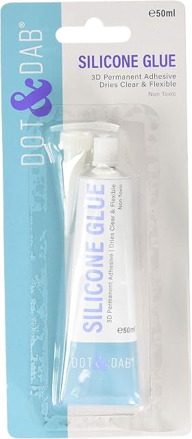 Trimcraft DCBS28 Dovecraft Glues & Adhesives-3D Permanent Adhesive Clear Silicone Glue, 30ml