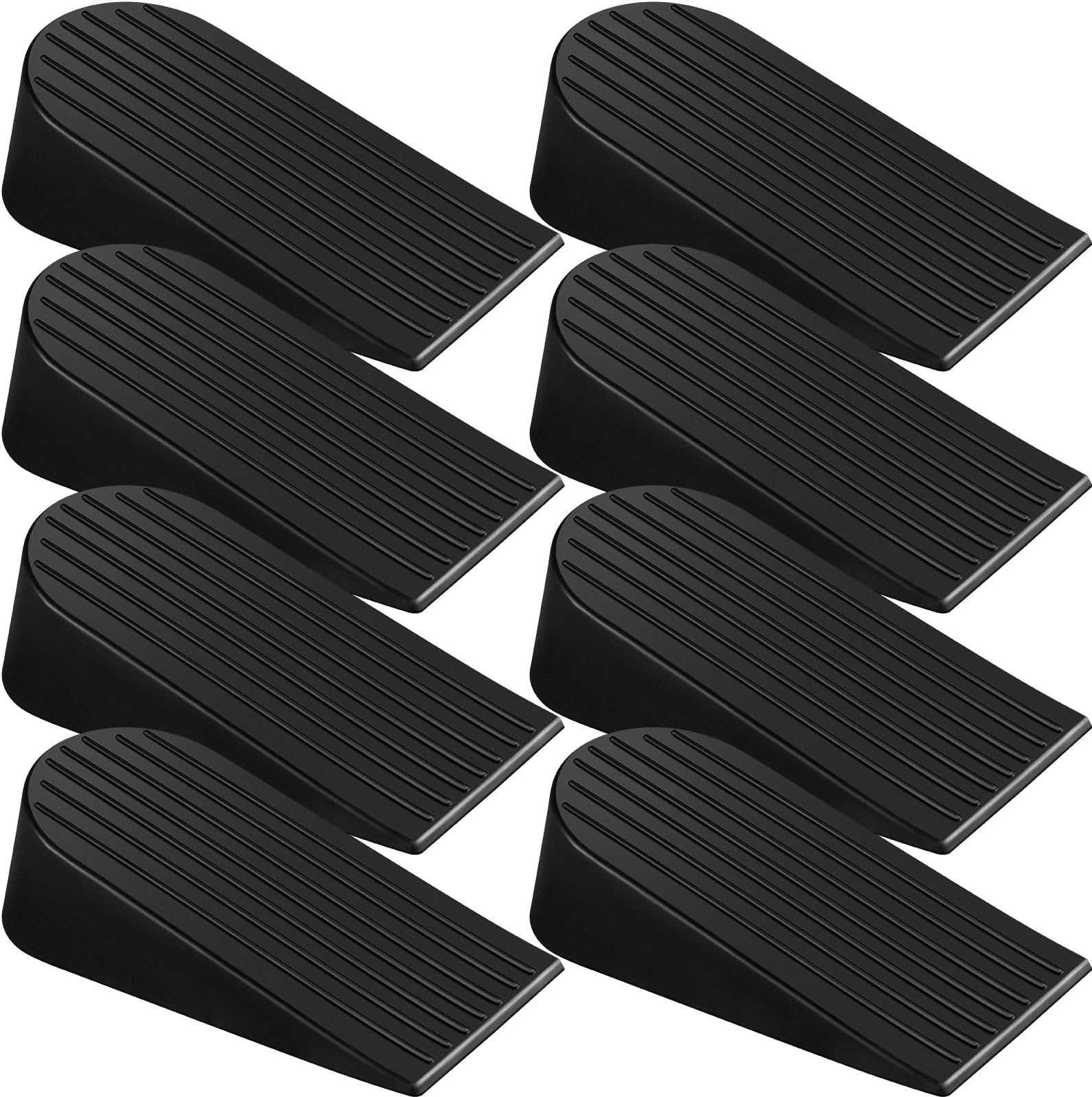 6 Pack Door Stoppers Bulk Door Stops Wedge Black Rubber