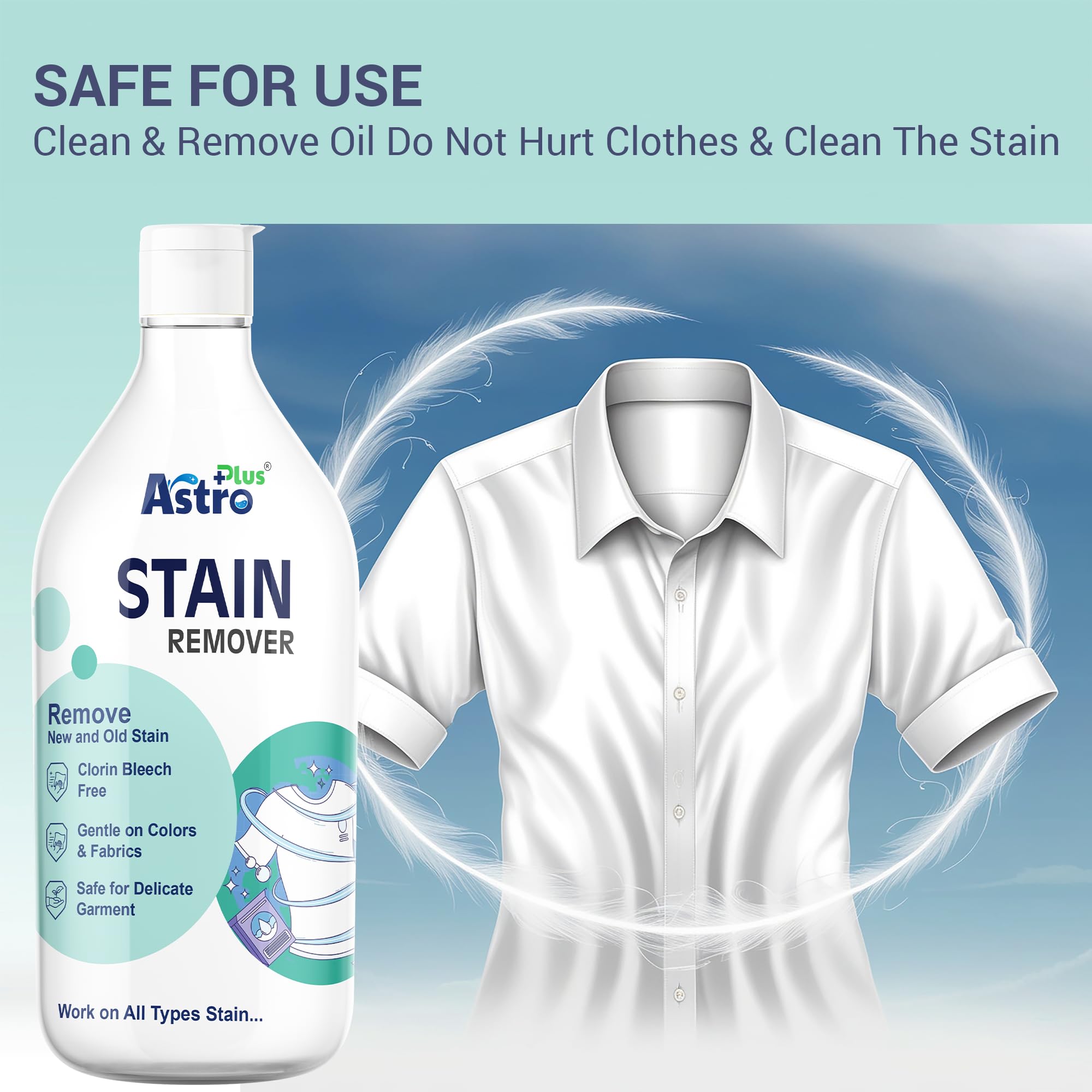 Astro Plus+ Stain Remover Liquid With Active Enzymes Stain Remover- 500ml 3