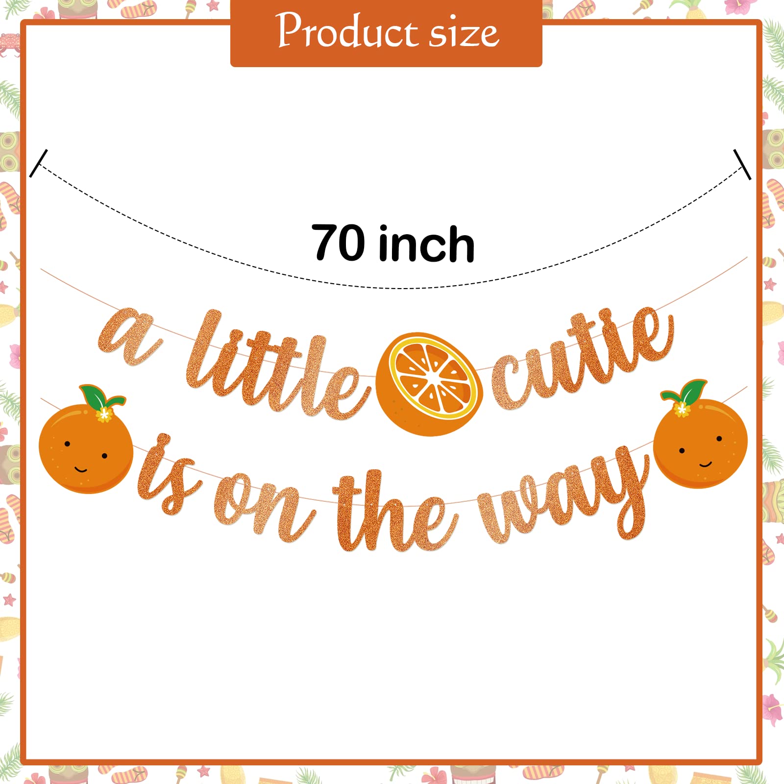 MZ.ogm 'A Little Cutie Is On The Way' Banner - Glitter Gold Baby Shower & Birthday Decorations - View #12