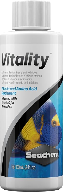 Suplemento vitamínico líquido para peixes marinhos Seachem Vitality 100 mL