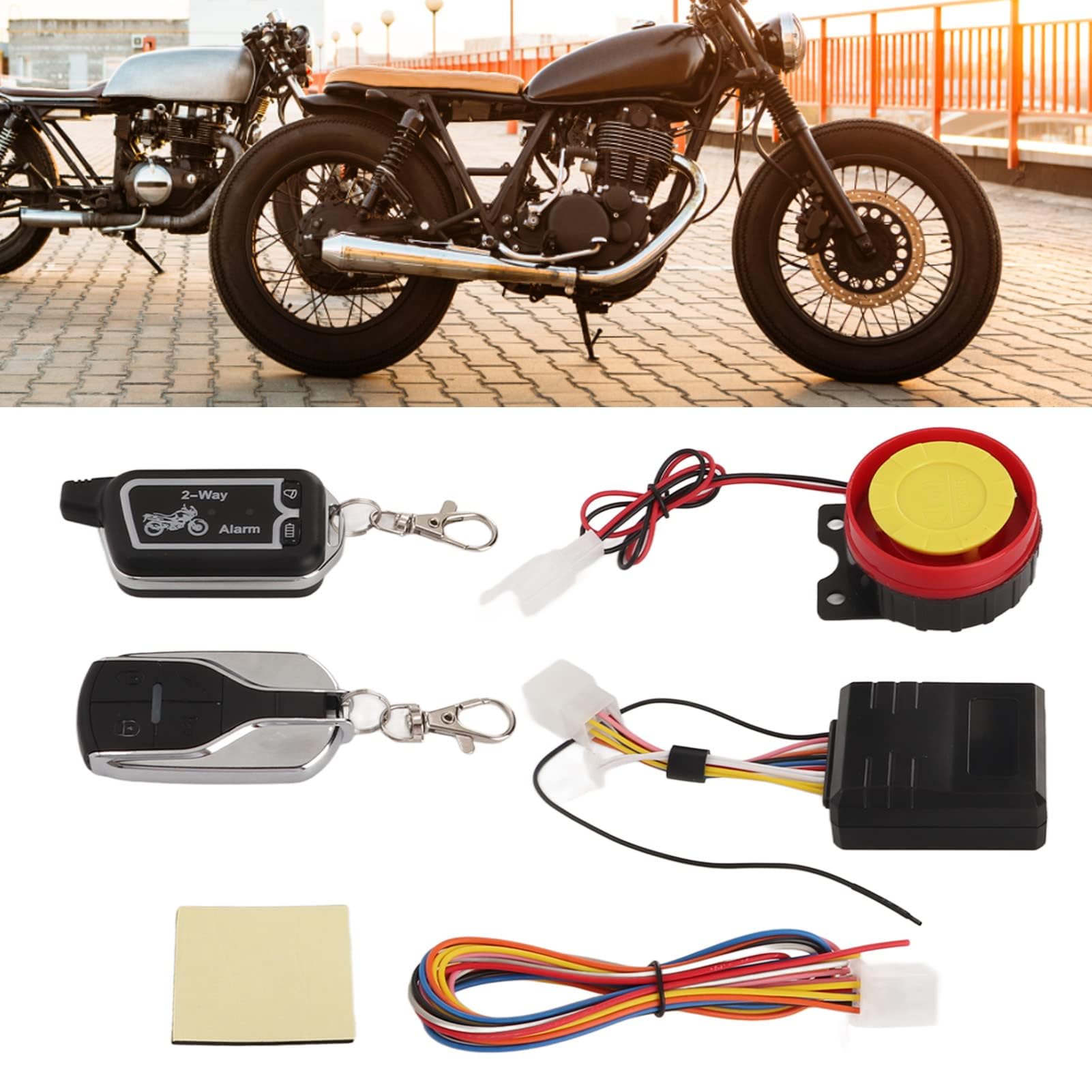 di Allarme a 2 Vie per Moto, Yosoo di Allarme a Due Vie per Moto Avviso Acustico a Vibrazione Telecomando LCD Antifurto Rapina Risparmio Energetico