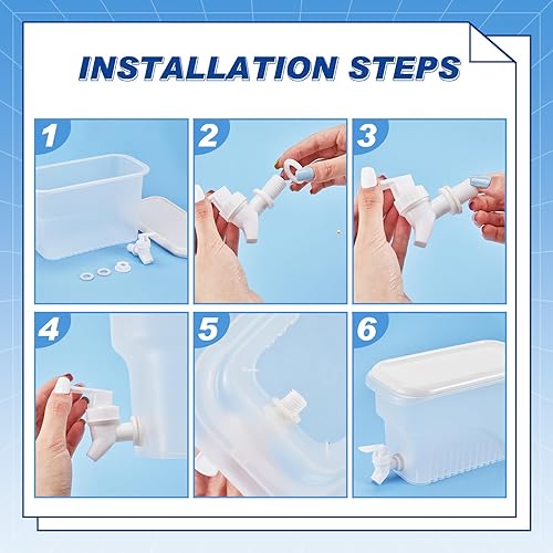 Miniatura 2 de Dispensador de agua de plástico para nevera, 4 unidades, con grifo para nevera, fiesta, bebidas heladas (0.8 galones, 1.35 galones)