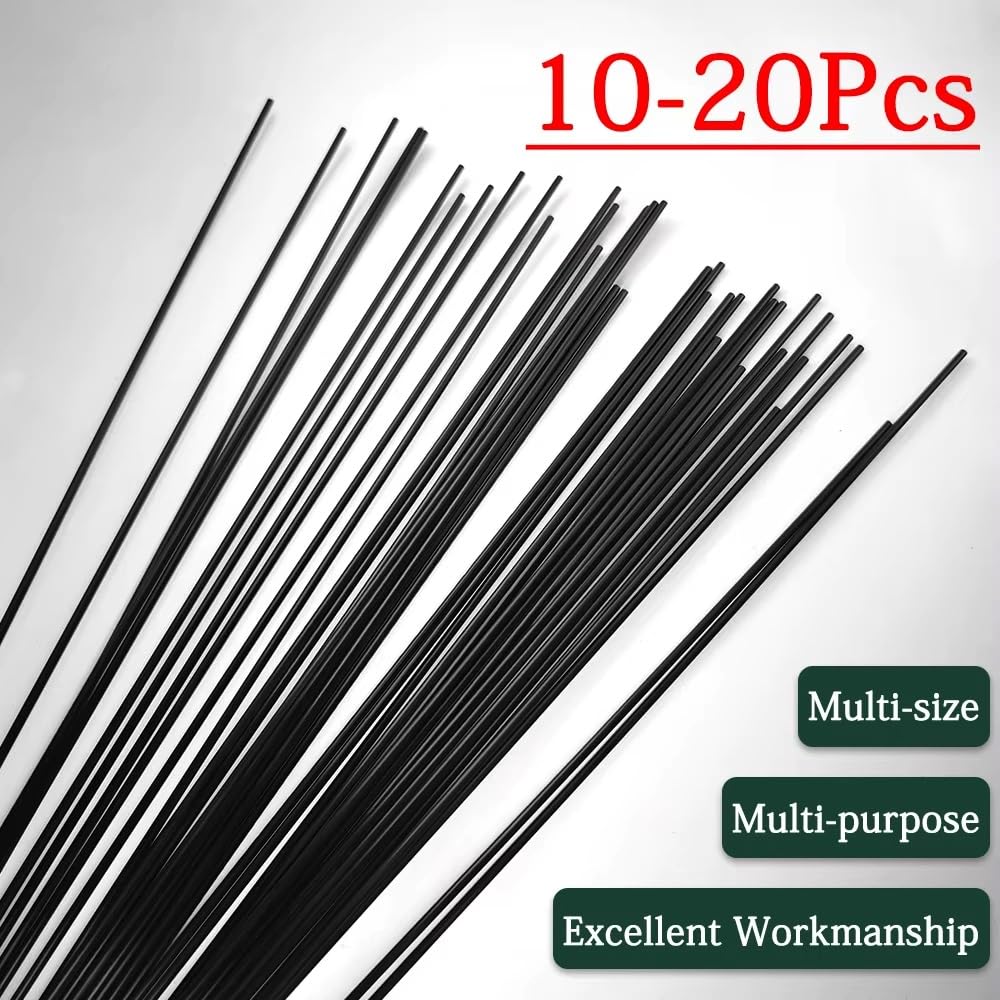10/20 Stück Fiberglasstäbe 0,8–5,0 Mm X 500 Mm, Schwarze Fiberglasstäbe For Zelte, Gewächshäuser, Pflanzen, Drachen, Heimwerkerarbeiten(4.5x500mm,10pcs)