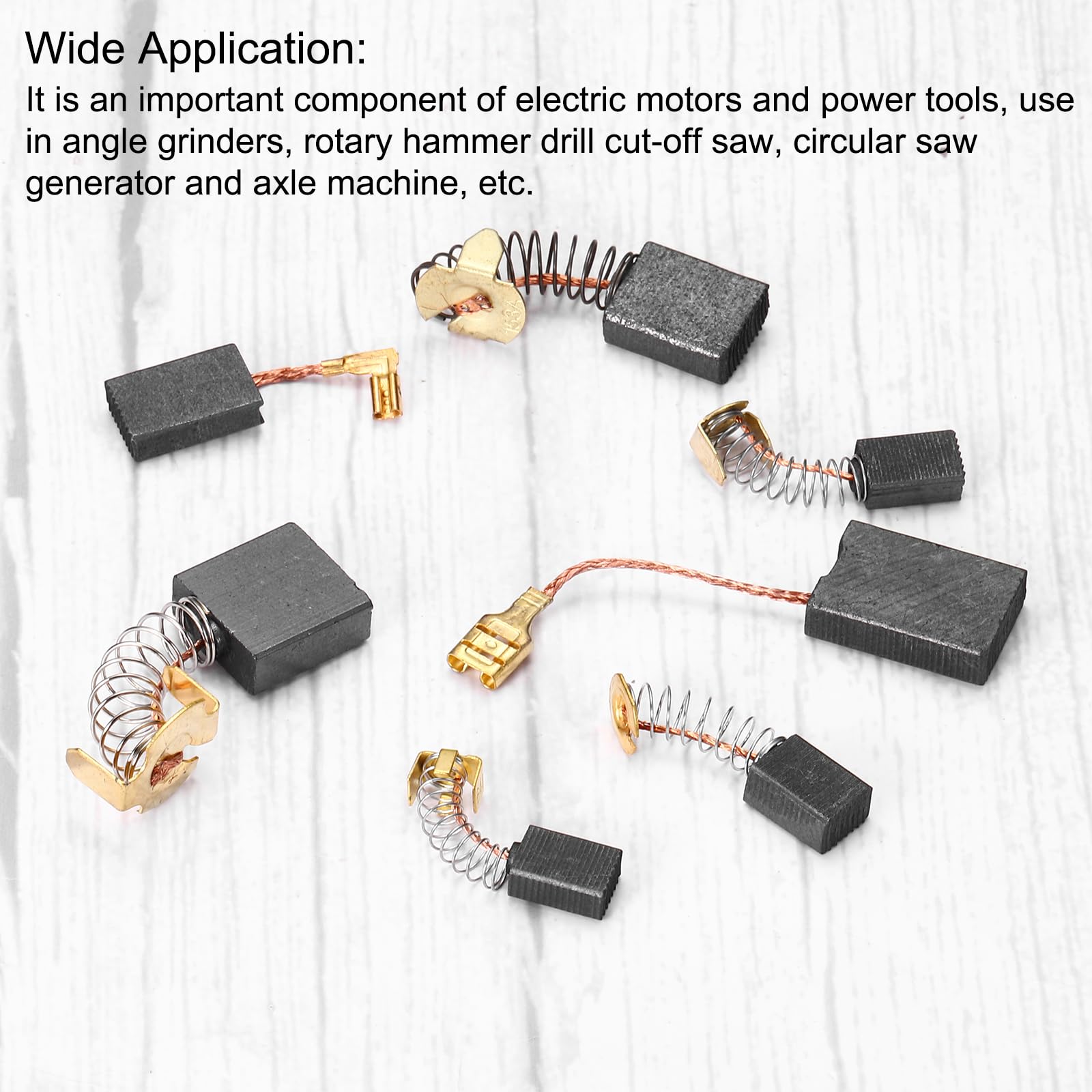 Spazzole Di Carbone 15x8x5mm Per Motori Elettrici Utensili Elettrici Riparazione, 6 Pezzi