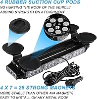 Vista 4 de ASPL - Barra de luz estroboscópica LED intermitente de 16.8 pulgadas, 26 modos intermitentes de alta intensidad, luces de advertencia de peligro