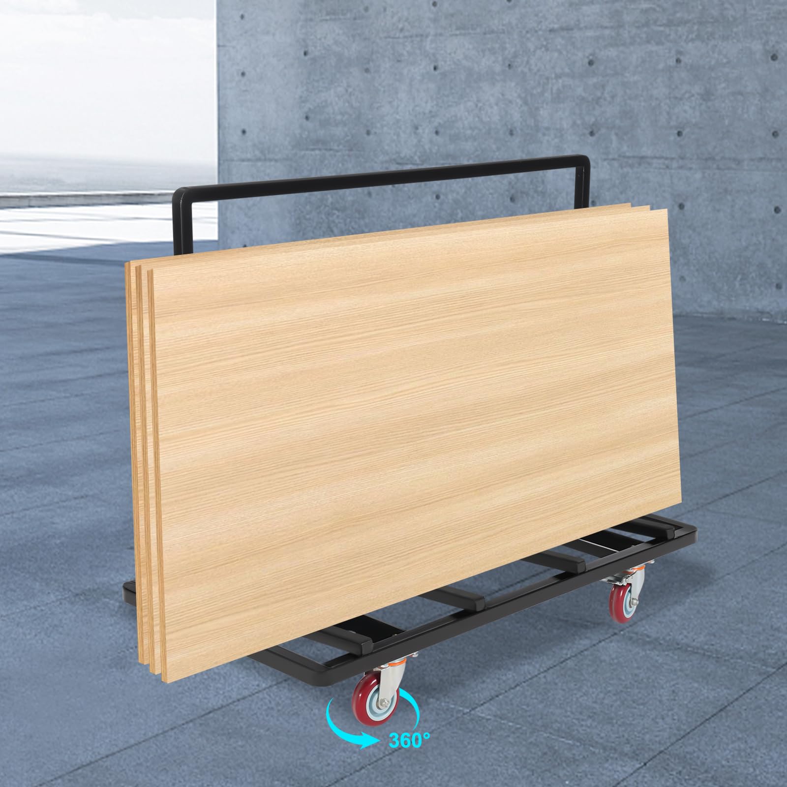 FXEIPOL Folding Drywall Cart 2200LBS Heavy Duty Drywall Sheet Cart Portable Panel Truck Cart with 2 Bundle Straps Dolly Drywall Sheet Cart for Home, Warehouse, Workplace