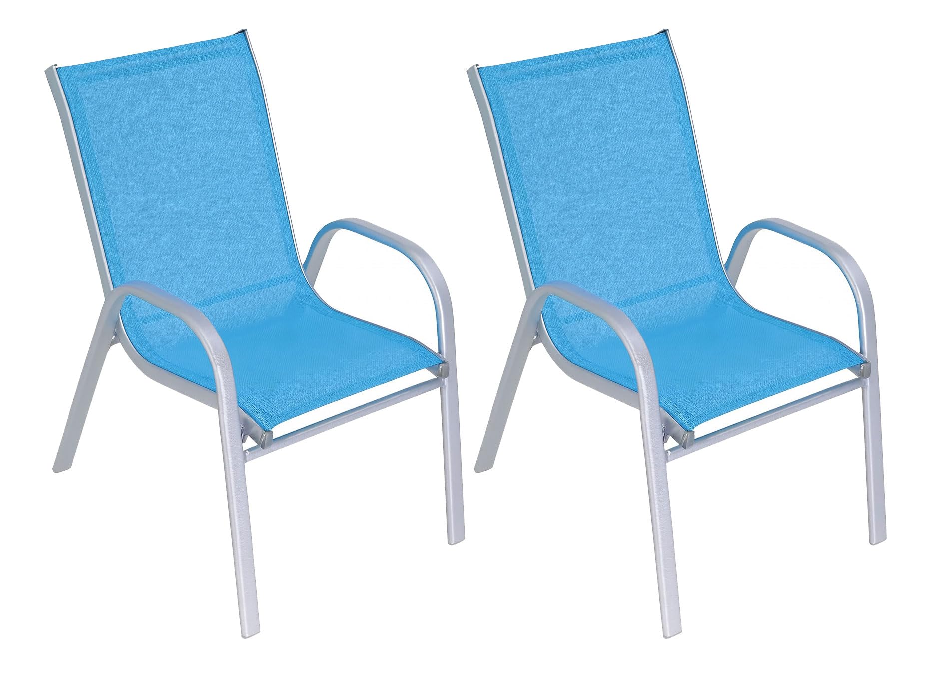 Hline Kinderstuhl aus Metall Kinder Gartenstuhl Sessel Stuhl stabil robust (2 Stück BLAU)